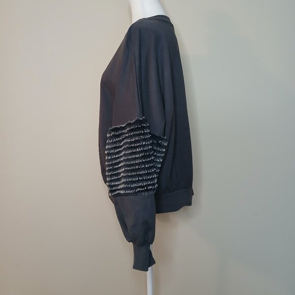 Young Fabulous & Broke On The Road Bella Faux Fur Sleeve Sweatshirt Medium - Picture 7 of 9